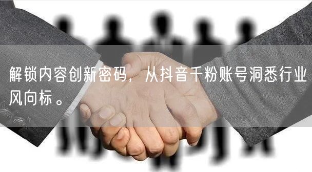 解锁内容创新密码，从抖音千粉账号洞悉行业风向标。