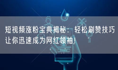 短视频涨粉宝典揭秘：轻松刷赞技巧让你迅速成为网红领袖！