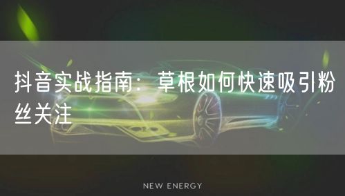 抖音实战指南：草根如何快速吸引粉丝关注