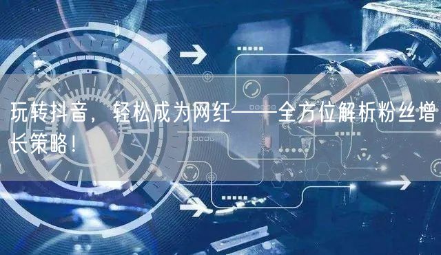 玩转抖音，轻松成为网红——全方位解析粉丝增长策略！