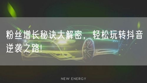 粉丝增长秘诀大解密，轻松玩转抖音逆袭之路!