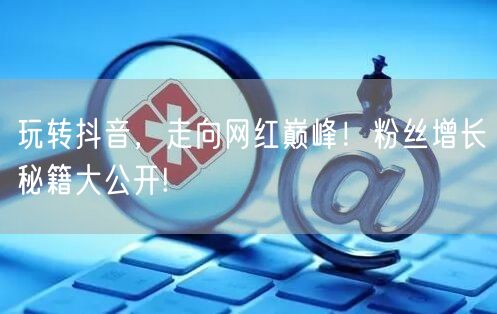 玩转抖音，走向网红巅峰！粉丝增长秘籍大公开!