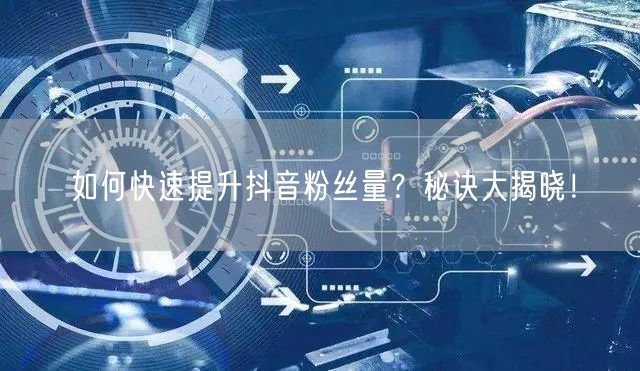 如何快速提升抖音粉丝量？秘诀大揭晓！