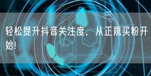 轻松提升抖音关注度，从正规买粉开始!