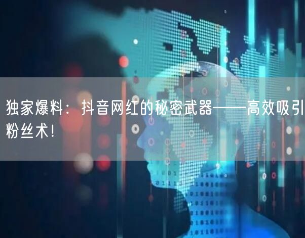 独家爆料：抖音网红的秘密武器——高效吸引粉丝术！
