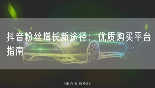 抖音粉丝增长新途径：优质购买平台指南