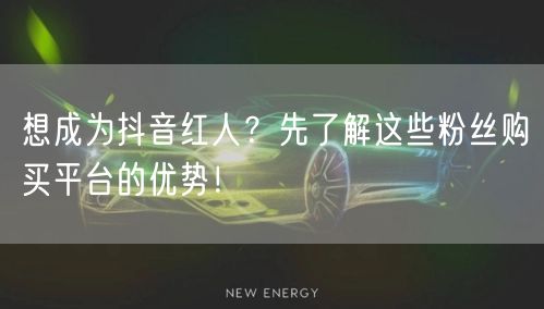 想成为抖音红人？先了解这些粉丝购买平台的优势！