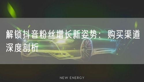 解锁抖音粉丝增长新姿势：购买渠道深度剖析