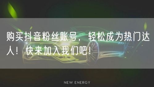 购买抖音粉丝账号，轻松成为热门达人！快来加入我们吧！