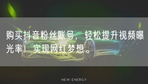 购买抖音粉丝账号，轻松提升视频曝光率！实现网红梦想。