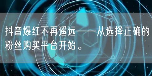 抖音爆红不再遥远——从选择正确的粉丝购买平台开始。