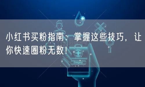 小红书买粉指南：掌握这些技巧，让你快速圈粉无数！