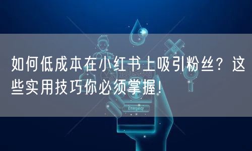 如何低成本在小红书上吸引粉丝？这些实用技巧你必须掌握！