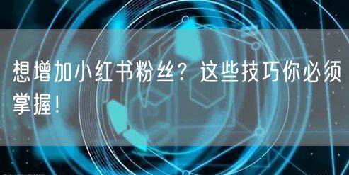 想增加小红书粉丝？这些技巧你必须掌握！