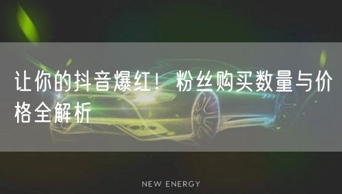 让你的抖音爆红！粉丝购买数量与价格全解析