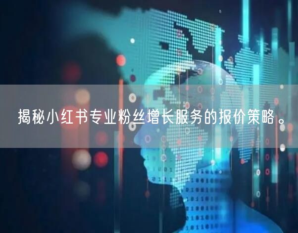 揭秘小红书专业粉丝增长服务的报价策略。