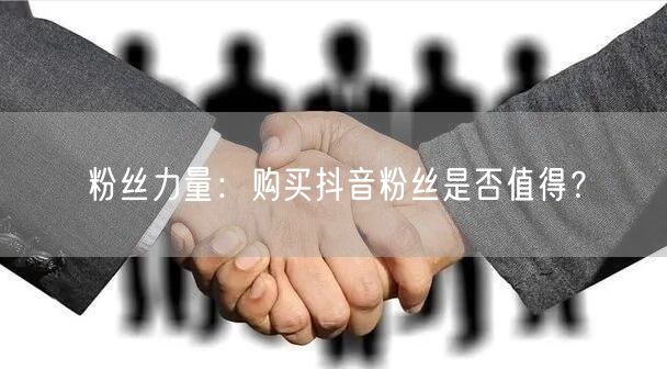 粉丝力量：购买抖音粉丝是否值得？