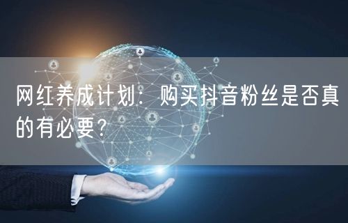 网红养成计划：购买抖音粉丝是否真的有必要？