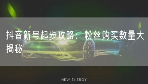 抖音新号起步攻略：粉丝购买数量大揭秘