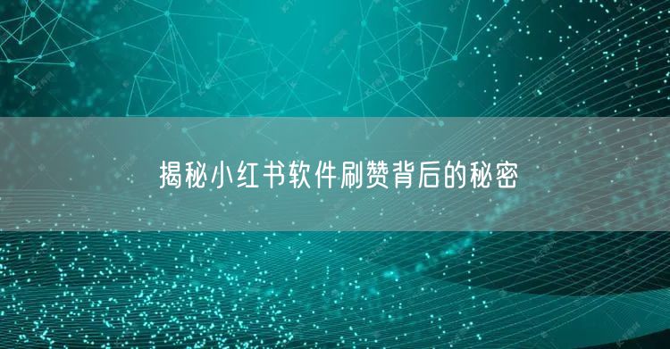 揭秘小红书软件刷赞背后的秘密