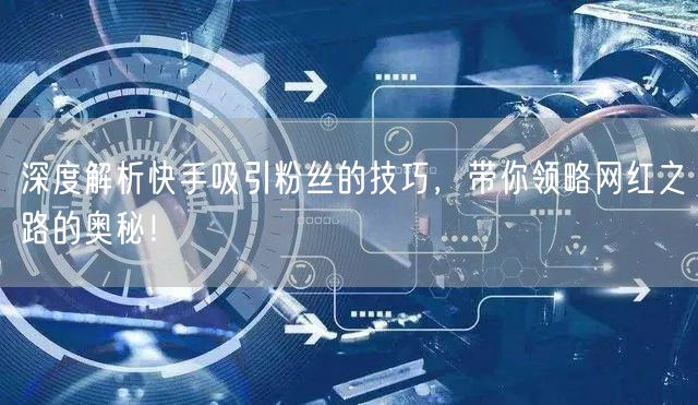 深度解析快手吸引粉丝的技巧，带你领略网红之路的奥秘！
