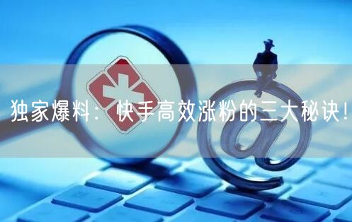 独家爆料：快手高效涨粉的三大秘诀！