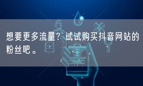 想要更多流量？试试购买抖音网站的粉丝吧。